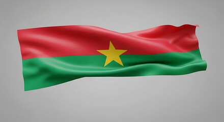 Waving flag of Burkina Faso country national symbol