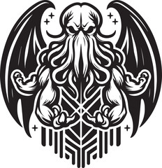 Obraz premium ktulu Zodiac sign Capricorn. T-shirt print design