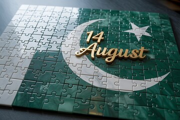 Celebrate Pakistan's Independence Day with this stunning 14th August jigsaw puzzle featuring the national flag