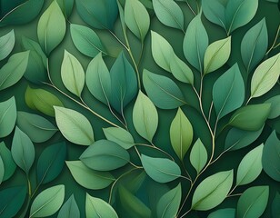 Fototapeta premium green eucalyptus leaves pattern