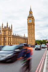 Traffic on Westminster Bridge, including Big Ben