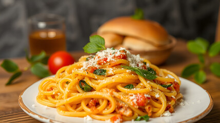 Fototapeta premium Italian pasta dish on plate