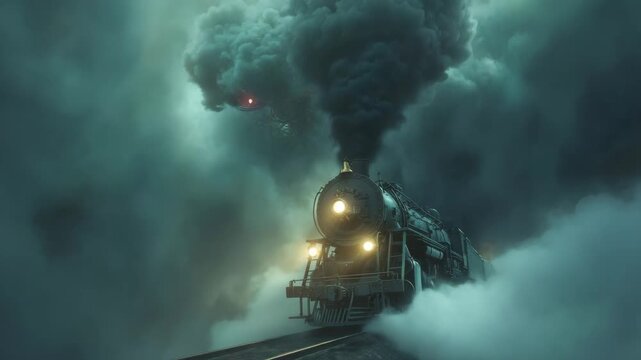 Haunted Steam Locomotive in Surreal Horror