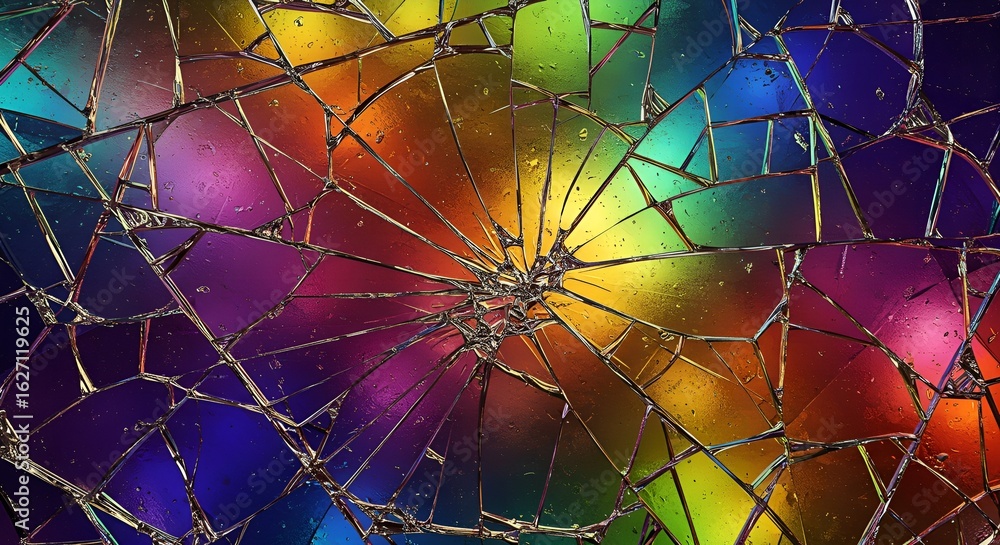 Poster abstract shattered colorful glass texture with dynamic splintered effect background