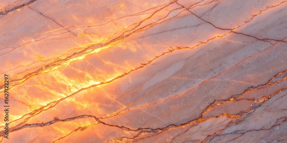 Poster golden sunset light reflecting on a polished marble surface, creating a warm and luxurious texture w