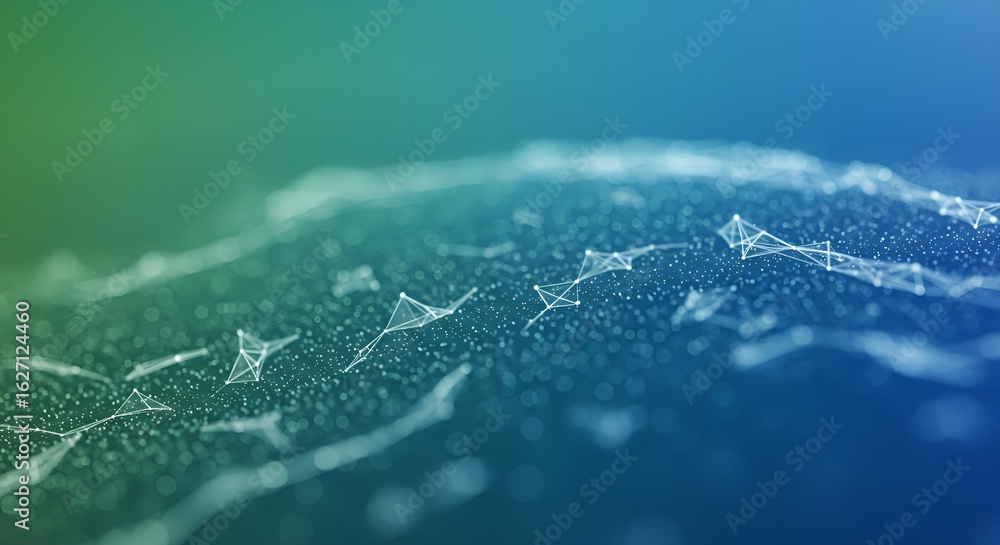 Poster abstract detailed network connecting structure with gradient color background image