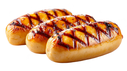 Two juicy hot dogs, a classic american meal, perfect for any occasion two