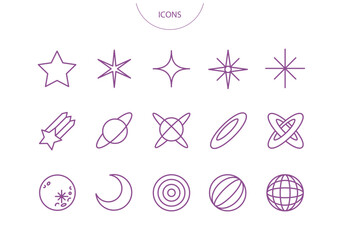 星 宇宙　アイコン ピクトグラム　ベクター イラスト　セット © td