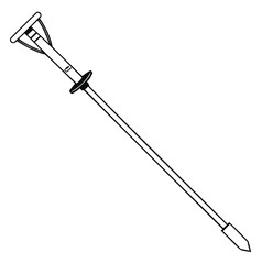 Skis Outline Vector on White Background
