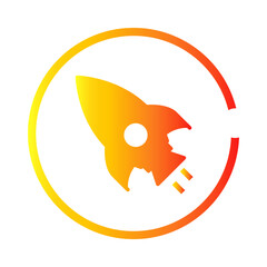 vector illustration of an orange rocket