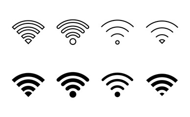 Wifi icon set. signal vector icon. Wireless  icon vector