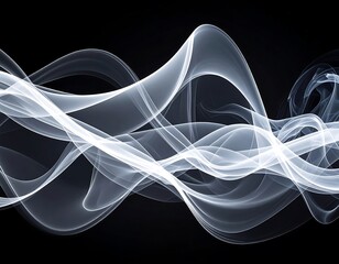 Abstract swirling smoke on black