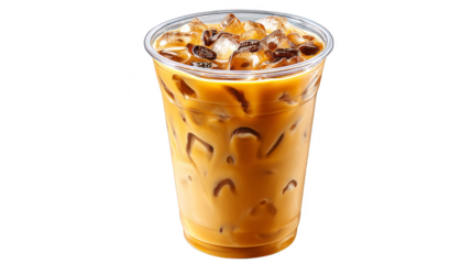Icecold delight, a refreshing glass of iced coffee with ice cubes for perfect summer day