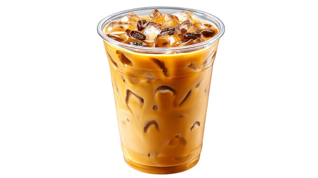 Icecold delight, a refreshing glass of iced coffee with ice cubes for perfect summer day