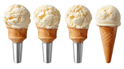 Triple ice cream cone delight, a sweet escape for summer indulgence trio