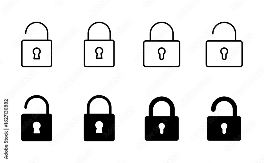 Poster lock icon set. padlock icon vector. encryption icon. security symbol