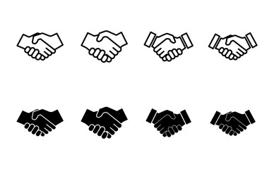 Handshake icon set. business handshake. contact agreement