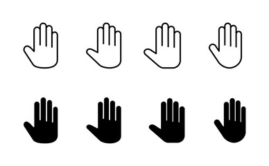 Hand icon set. hand vector icon, palm,click