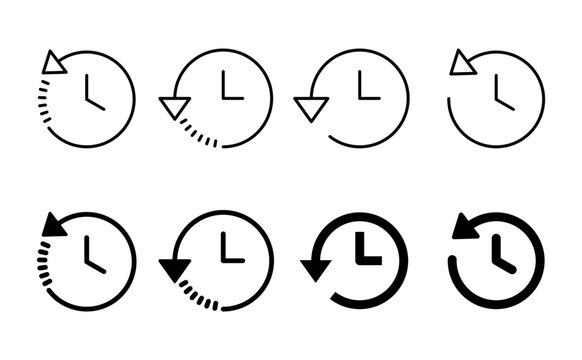 History icon set. recent event history