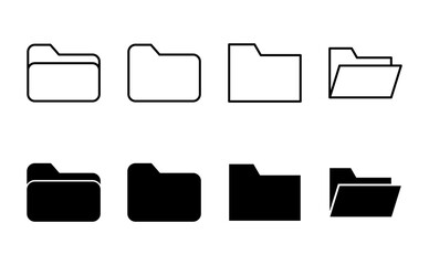 Folder icon set. folder vector icons