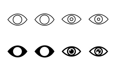 Eye icon set. Eye vector icon. Look and Vision icon.