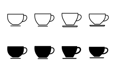 Coffee cup icon set. cup a coffee icon vector.