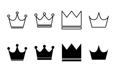Crown icon set. crown vector icon