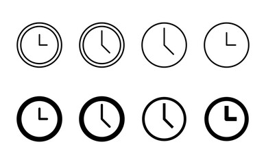 Clock icon set. Time icon vector. watch icon symbol