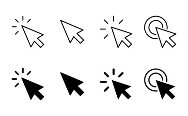 Click icon set. pointer arrow icon. cursor icon vector