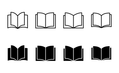 Book icon set. open book icon vector. ebook icon