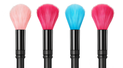 Vibrant strokes, three paintbrushes ready to unleash colorful creations on canvas