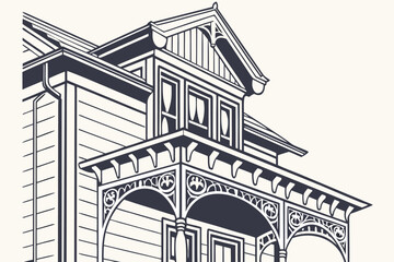 vector illustration of the old building art 