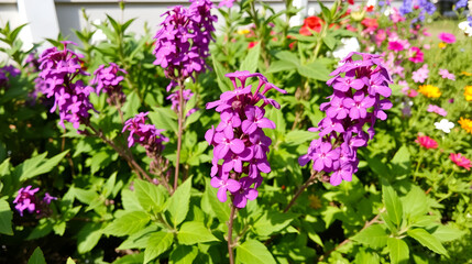 Fototapeta premium Garden purple phlox (Phlox paniculata), vivid summer flowers