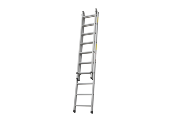 A  metal ladder against a black background.