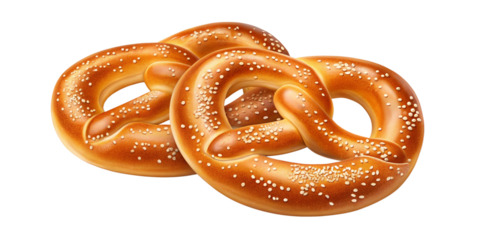 Realistic Digital Illustration of Freshly Baked Soft Pretzels with Golden-Brown Crust on Transparent Background
Glossy Twisted Pretzels with Coarse Salt – High-Detail Food Illustration Isolated on Tra