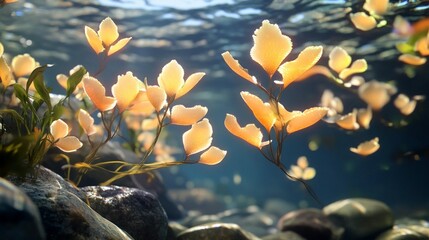 Underwater Sunlight on Aquatic Plants