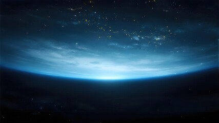 Fototapeta premium blue planet in space