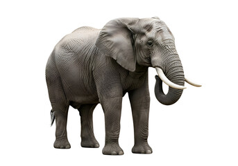 Obraz premium Gray elephant standing against a black background.