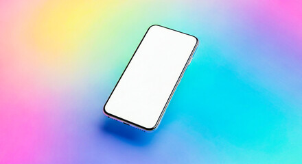 Colorful Smartphone Mockup Floating Over Gradient Candy Background
