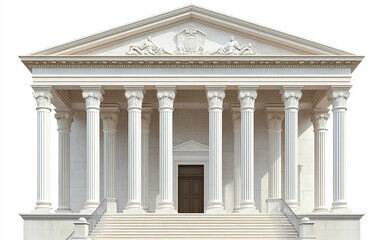 Obraz premium Detailed vector design of a courthouse featuring pillars and a formal judicial structure isolated on white background PNG