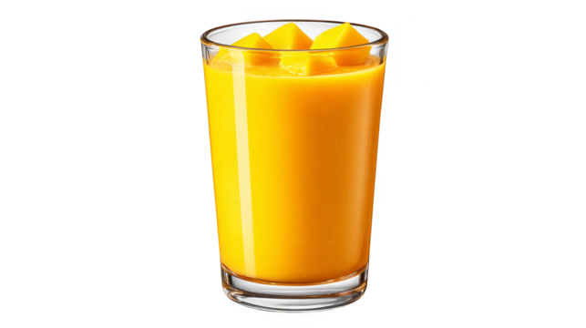 Closeup of a glass of freshly squeezed orange juice with straw, refreshing summer delight