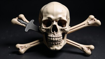 Grunge Illustration Pirate Skull And
