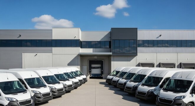Vans fleet delivery logistics transport vehicles warehouse distribution shipping commercial automotive service logistics, logo image or brands.