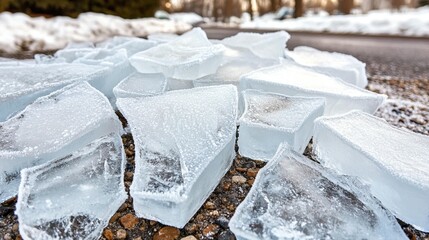 Frozen Chunks on Ground