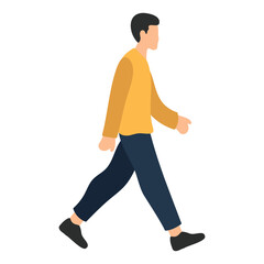 Man Walking Illustration Flat Design
