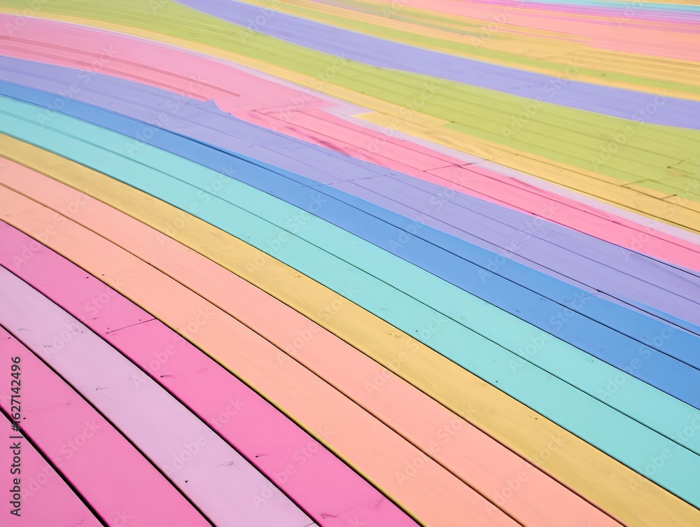 Poster pastel rainbow waves create a soft, calming visual texture with blended colors and fluid movement.
