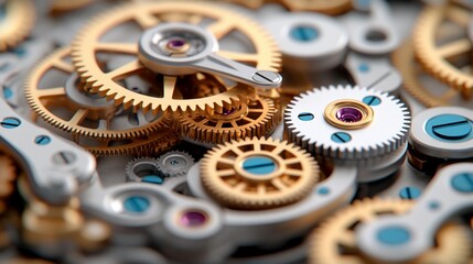 Complex Gear System: Precision Mechanics