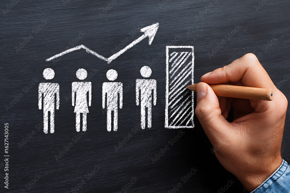 Poster growth in data insights through visuals and analytics during a corporate meeting in a modern office 