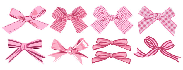 Collection of elegant pink coquette bows for fashion and designs