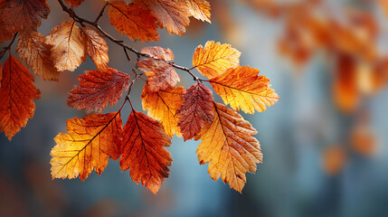 Autumn banner with orange leaves.